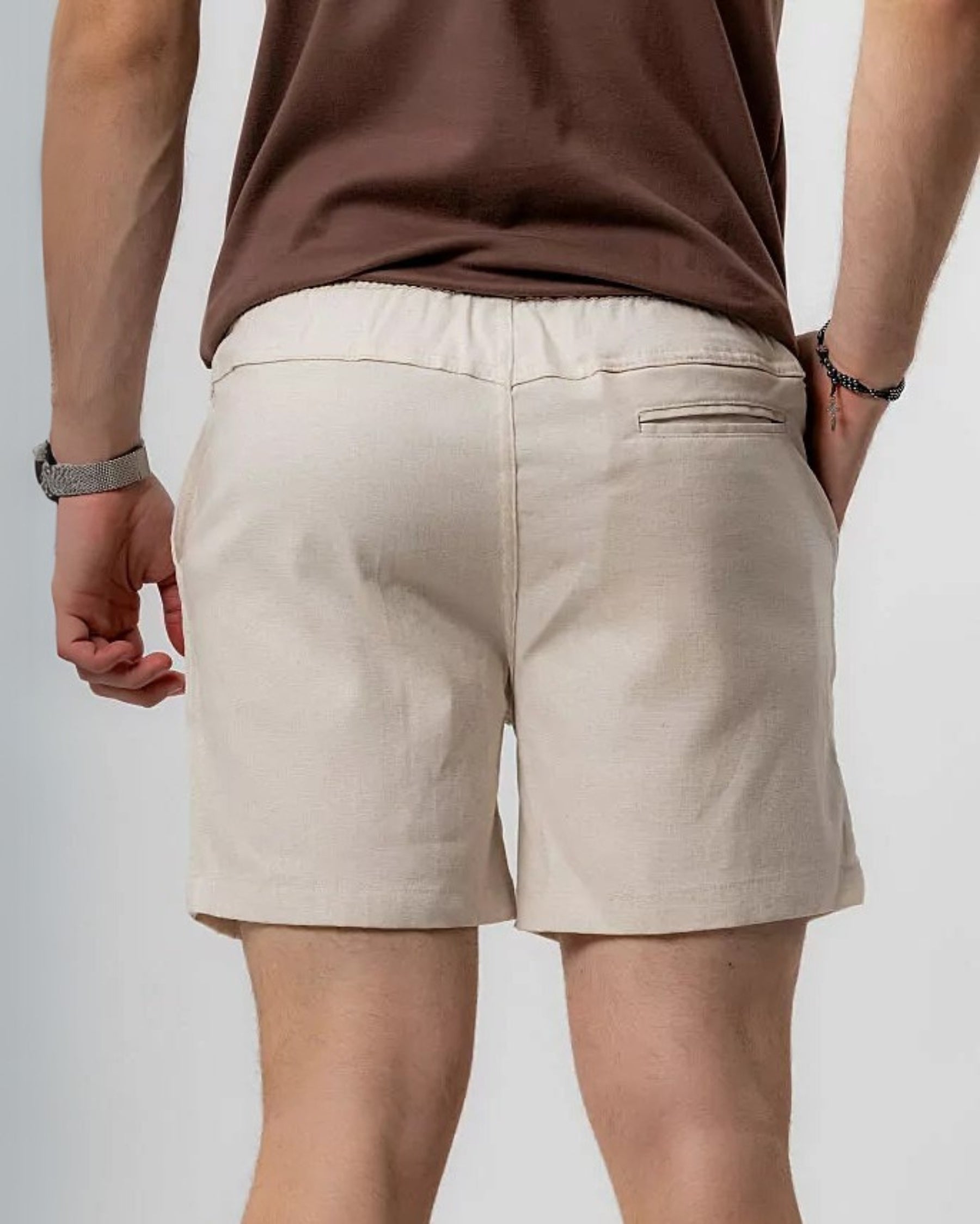Short Breezer Linho Branco Off