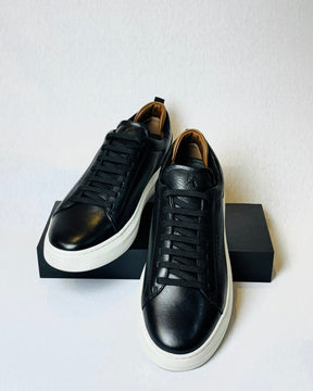 Sneaker Lapela Preto Couro Nobre Alta resistência - Kennedy Store